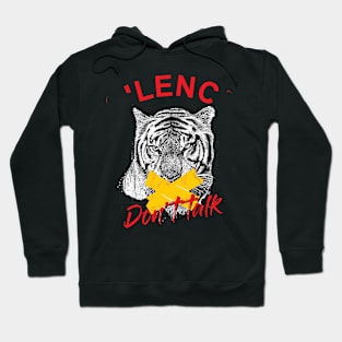 silence dont talk typography with tiger illustration Hoodie